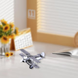 Maxbell Metal Airplane Model Decor Aircraft Glider Biplane for Entrance Home Desktop L Gold
