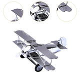 Maxbell Metal Airplane Model Decor Aircraft Glider Biplane for Entrance Home Desktop L Silver