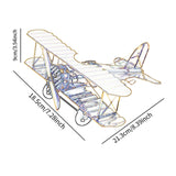 Maxbell Metal Airplane Model Decor Aircraft Glider Biplane for Entrance Home Desktop L Silver