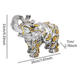Maxbell Mechanical Punk Statue Ornaments Steampunk Craft for Office Table Decoration Elephant