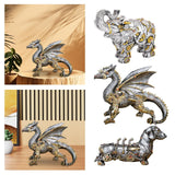 Maxbell Mechanical Punk Statue Ornaments Steampunk Craft for Office Table Decoration Elephant