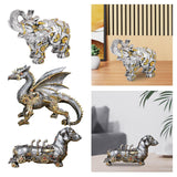 Maxbell Mechanical Punk Statue Ornaments Steampunk Craft for Office Table Decoration Elephant
