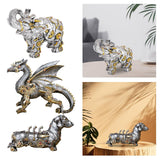 Maxbell Mechanical Punk Statue Ornaments Steampunk Craft for Office Table Decoration Elephant