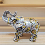 Maxbell Mechanical Punk Statue Ornaments Steampunk Craft for Office Table Decoration Elephant