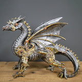 Maxbell Mechanical Punk Statue Ornaments Steampunk Craft for Office Table Decoration Flying Dragon
