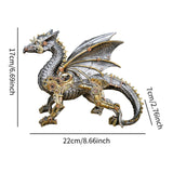 Maxbell Mechanical Punk Statue Ornaments Steampunk Craft for Office Table Decoration Flying Dragon
