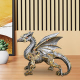 Maxbell Mechanical Punk Statue Ornaments Steampunk Craft for Office Table Decoration Flying Dragon