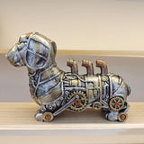 Maxbell Mechanical Punk Statue Ornaments Steampunk Craft for Office Table Decoration Dog