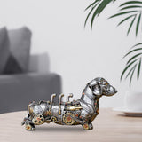 Maxbell Mechanical Punk Statue Ornaments Steampunk Craft for Office Table Decoration Dog