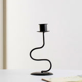 Maxbell Iron Candle Holder Retro Pillar Candles Stand for Living Room Hotel Tabletop S