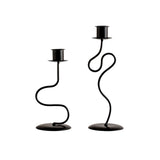 Maxbell Iron Candle Holder Retro Pillar Candles Stand for Living Room Hotel Tabletop S