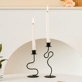 Maxbell Iron Candle Holder Retro Pillar Candles Stand for Living Room Hotel Tabletop S