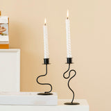 Maxbell Iron Candle Holder Retro Pillar Candles Stand for Living Room Hotel Tabletop S