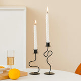 Maxbell Iron Candle Holder Retro Pillar Candles Stand for Living Room Hotel Tabletop S