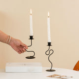 Maxbell Iron Candle Holder Retro Pillar Candles Stand for Living Room Hotel Tabletop S