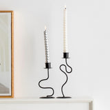 Maxbell Iron Candle Holder Retro Pillar Candles Stand for Living Room Hotel Tabletop S