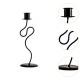 Maxbell Iron Candle Holder Retro Pillar Candles Stand for Living Room Hotel Tabletop L