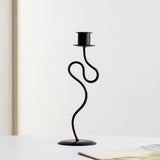 Maxbell Iron Candle Holder Retro Pillar Candles Stand for Living Room Hotel Tabletop L