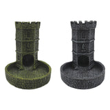 Maxbell Castle Dice Tower with Tray Wall Carving Dice Rolling Tray for Birthday Gift Yellow Green