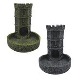 Maxbell Castle Dice Tower with Tray Wall Carving Dice Rolling Tray for Birthday Gift Yellow Green