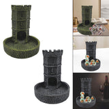 Maxbell Castle Dice Tower with Tray Wall Carving Dice Rolling Tray for Birthday Gift Yellow Green