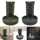 Maxbell Castle Dice Tower with Tray Wall Carving Dice Rolling Tray for Birthday Gift Yellow Green
