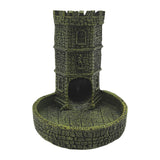 Maxbell Castle Dice Tower with Tray Wall Carving Dice Rolling Tray for Birthday Gift Yellow Green