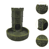 Maxbell Castle Dice Tower with Tray Wall Carving Dice Rolling Tray for Birthday Gift Yellow Green