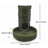 Maxbell Castle Dice Tower with Tray Wall Carving Dice Rolling Tray for Birthday Gift Yellow Green