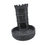 Maxbell Castle Dice Tower with Tray Wall Carving Dice Rolling Tray for Birthday Gift Grey Black
