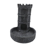 Maxbell Castle Dice Tower with Tray Wall Carving Dice Rolling Tray for Birthday Gift Grey Black