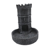 Maxbell Castle Dice Tower with Tray Wall Carving Dice Rolling Tray for Birthday Gift Grey Black