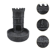 Maxbell Castle Dice Tower with Tray Wall Carving Dice Rolling Tray for Birthday Gift Grey Black