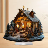 Maxbell 2D Acrylic Ornament Decorative Standing Ornament for Party Bookshelf Holiday Jesus