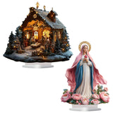Maxbell 2D Acrylic Ornament Decorative Standing Ornament for Party Bookshelf Holiday Jesus