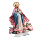 Maxbell 2D Acrylic Ornament Decorative Standing Ornament for Party Bookshelf Holiday Lady