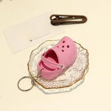 Maxbell Cute Slipper Keychain Charms Accessory Gift Keyring for Girl Vacation pink