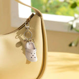 Maxbell Cute Slipper Keychain Charms Accessory Gift Keyring for Girl Vacation white