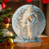 Maxbell Christmas Jesus Decoration with Light Sculpture for Desktop Office Christmas