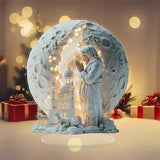 Maxbell Christmas Jesus Decoration with Light Sculpture for Desktop Office Christmas
