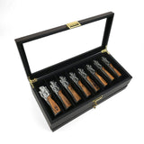 Maxbell Knife Display Case 3 Layer Knife Holder for Gift Forks Cutlery Black