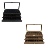 Maxbell Knife Display Case 3 Layer Knife Holder for Gift Forks Cutlery Black