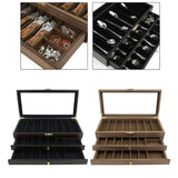 Maxbell Knife Display Case 3 Layer Knife Holder for Gift Forks Cutlery Black