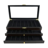 Maxbell Knife Display Case 3 Layer Knife Holder for Gift Forks Cutlery Black