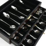 Maxbell Knife Display Case 3 Layer Knife Holder for Gift Forks Cutlery Black