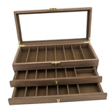 Maxbell Knife Display Case 3 Layer Knife Holder for Gift Forks Cutlery Brown