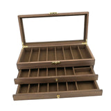 Maxbell Knife Display Case 3 Layer Knife Holder for Gift Forks Cutlery Brown