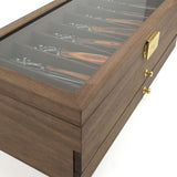 Maxbell Knife Display Case 3 Layer Knife Holder for Gift Forks Cutlery Brown