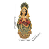 Maxbell Virgin Mary Statue Craft Religious Gift Home Decor for Desk Tabletop Bedroom