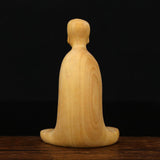 Maxbell Wooden Carving Statue Tea Ceremony Boxwood Art Decoration for Car Desk Decor